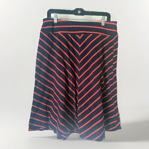TALBOTS Women's Cotton Blend  A-Line Skirt Striped Size M Petite